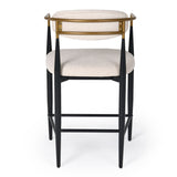 VIG Furniture Modrest Buchtel - Mid-Century Modern Light Grey + Gold Arm + Black Counter Chair VGDWJ1313-GRY