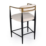 VIG Furniture Modrest Buchtel - Mid-Century Modern Light Grey + Gold Arm + Black Counter Chair VGDWJ1313-GRY