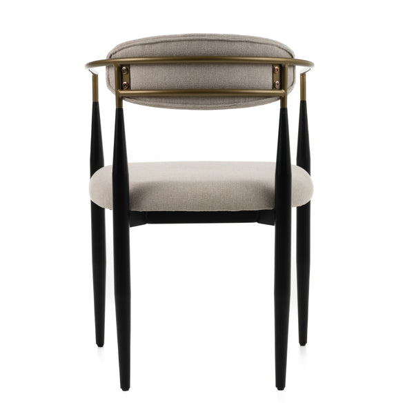 Vig Furniture Modrest Buchtel - Elegant Beige + Gold Armrest Dining Chair With Black Legs For Modern Homes Beige  Vgdw-j1312-bge