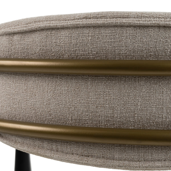 Vig Furniture Modrest Buchtel - Elegant Beige + Gold Armrest Dining Chair With Black Legs For Modern Homes Beige  Vgdw-j1312-bge