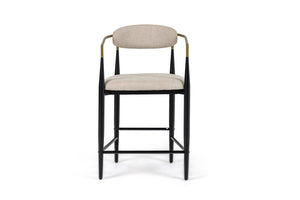 Vig Furniture Modrest Buchtel - Elegant Mid-century Modern Beige Counter Chair With Gold Arms & Black Legs Beige  Vgdw-j1313-bge