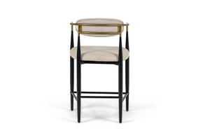 Vig Furniture Modrest Buchtel - Elegant Mid-century Modern Beige Counter Chair With Gold Arms & Black Legs Beige  Vgdw-j1313-bge