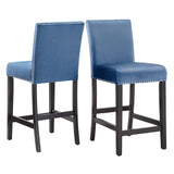 Homelegance By Top-Line Saber Nailhead Velvet Upholstered Chairs (Set of 2) Blue Wood