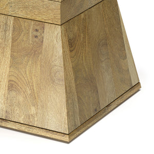 English Elm Westfield Handcrafted Mango Wood Side Table in Natural Light Brown — Modern Boho End Table, 14x14x20" B136P159655