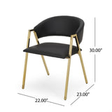 Christopher Knight Home® - Noble House - Gazo Modern Upholstered Dining Chair, Black and Gold - Set of 2