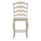 Homelegance By Top-Line Juliette French Ladder Back Wood Counter Height Chairs (Set of 2) White Rubberwood