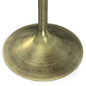 English Elm Radford Round Dining Table Walnut — 36" Solid Mango Wood Top, Antique Brass Tulip Pedestal, Compact Elegant B136P159421