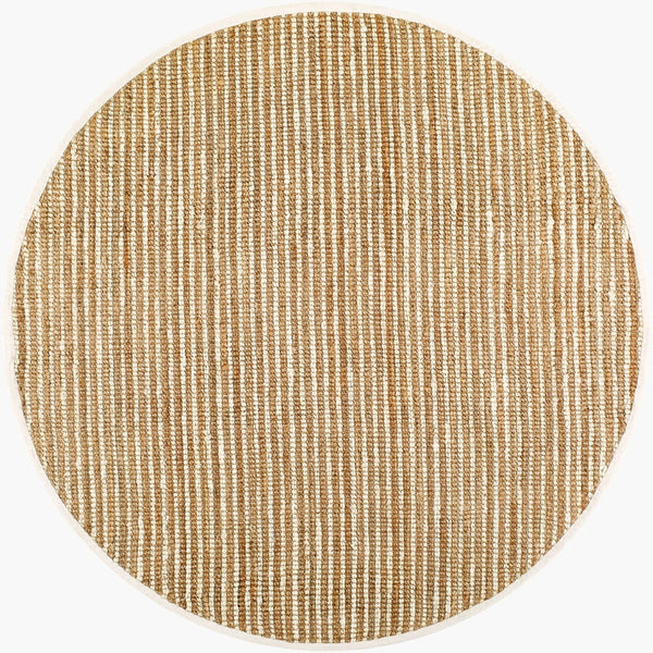 Livabliss Boucle Handwoven Jute Flatweave Area Rug Natural Texture for Coastal Cottage Living Spaces Tan, Beige 8' x 8' Round BUL2302-8RD
