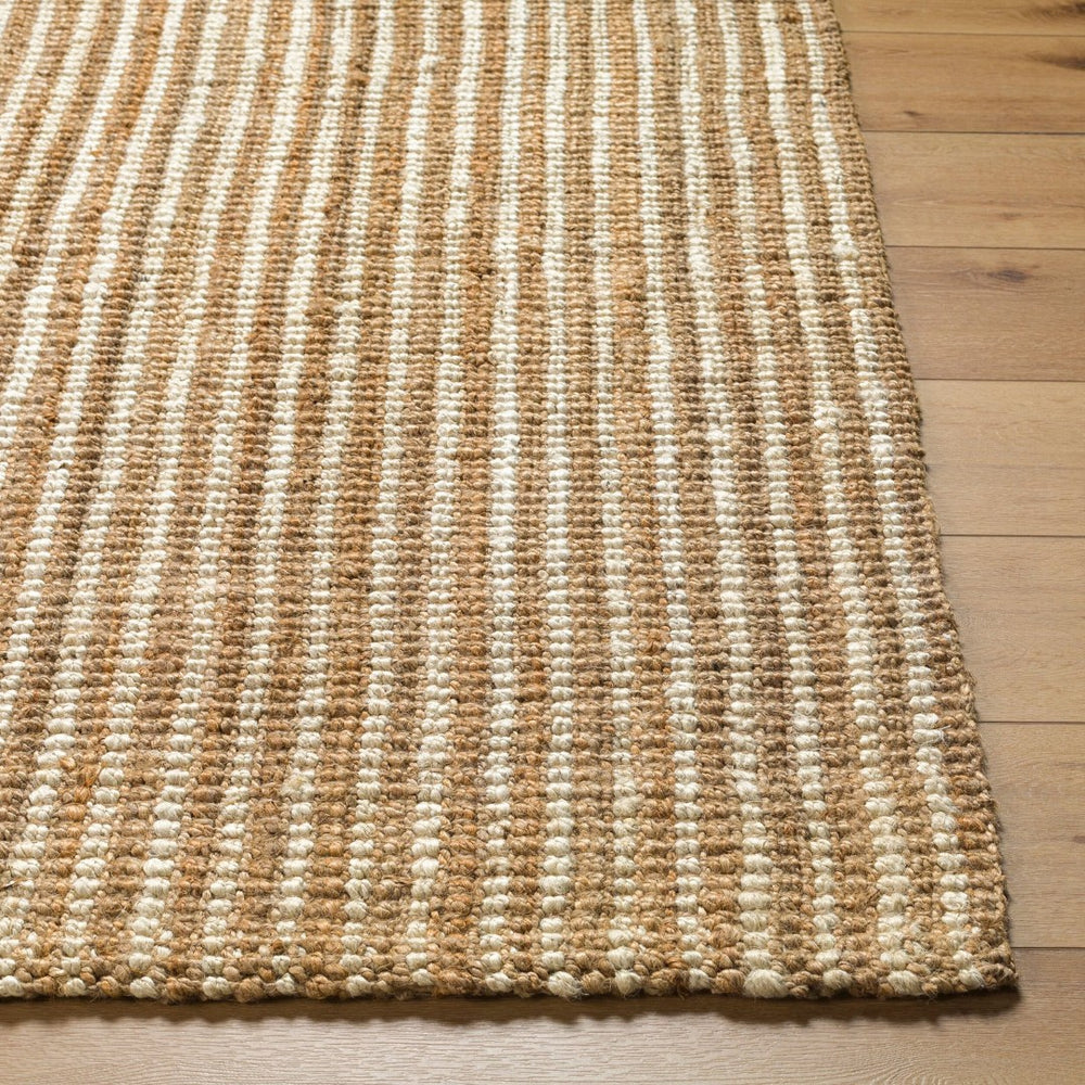 Livabliss Boucle Handwoven Jute Flatweave Area Rug Natural Texture for Coastal Cottage Living Spaces Tan, Beige 4' x 6' BUL2302-46