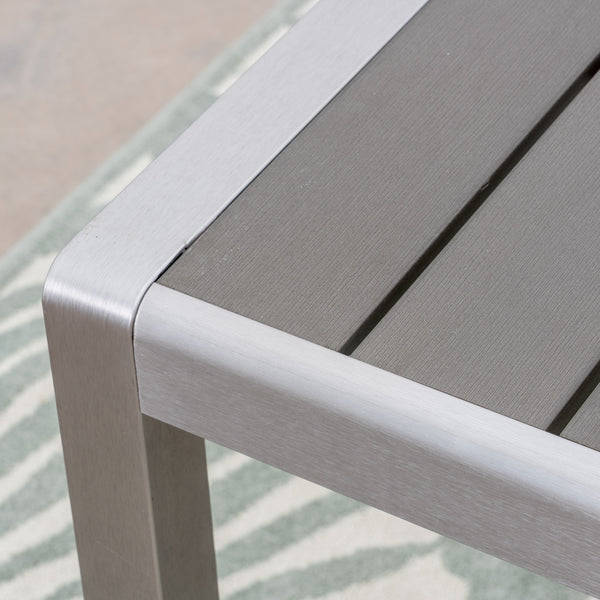 English Elm Coral Outdoor Faux Wood Aluminum Dining Table Seats Six on Patio or Deck 60452.00