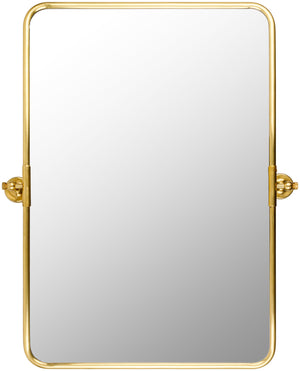 Burnish BUN-002 36"H x 29"W x 4"D Accent Mirror BUN002-3629  Frame: Gold Surya