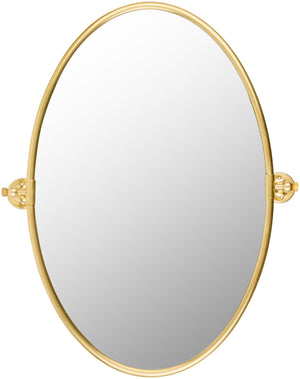 Burnish BUN-003 30"H x 25"W x 4"D Accent Mirror BUN003-3025  Frame: Gold Surya