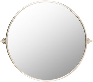 Burnish BUN-006 32"H x 35"W x 4"D Accent Mirror BUN006-3235  Frame: Metallic - Silver Surya