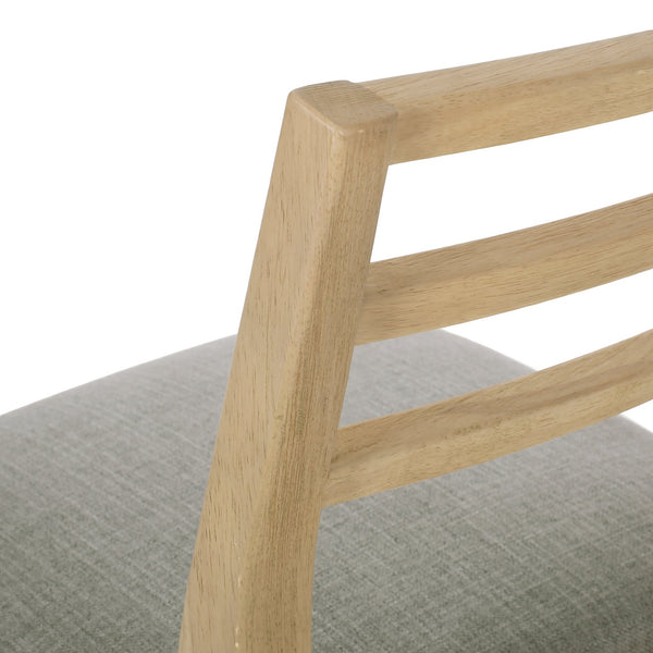 English Elm Christopher Knight Home® - DINING Chair Set of Two Farmhouse Ladder Back Upholstered Rubberwood Seats with Tapered Legs for Cozy Appeal Grey 73988.00GRY