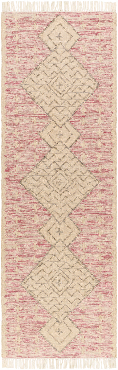 Bursa BUR-2303 2'6" x 8' Runner Handmade Rug BUR2303-268  Dusty Pink, Rose, Tan, Mauve Surya