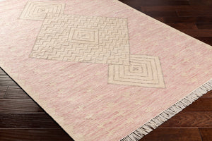 Surya Bursa 2' X 3' Handmade Rug - Eco-friendly, Durable, And Elegant Global-inspired Design For Your Home Dusty Pink Recycled Pet Yarn Bur2303-23