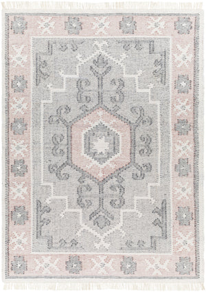 Bursa BUR-2304 8'10" x 12' Handmade Rug BUR2304-81012  Light Gray, Dusty Pink, Charcoal, Cream Surya