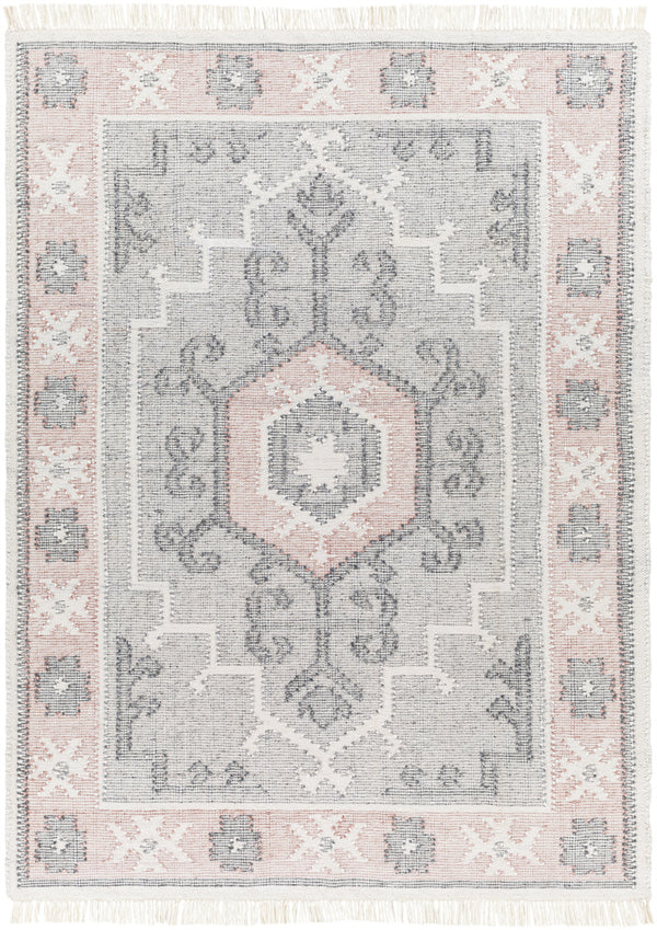Bursa BUR-2304 8'10" x 12' Handmade Rug BUR2304-81012  Light Gray, Dusty Pink, Charcoal, Cream Surya