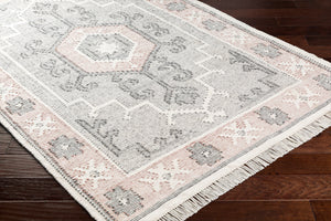 Bursa BUR-2304 8'10" x 12' Handmade Rug BUR2304-81012  Light Gray, Dusty Pink, Charcoal, Cream Surya