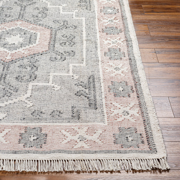 Bursa BUR-2304 8'10" x 12' Handmade Rug BUR2304-81012  Light Gray, Dusty Pink, Charcoal, Cream Surya