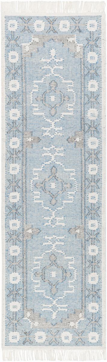 Bursa BUR-2305 2'6" x 8' Runner Handmade Rug BUR2305-268  Light Blue, Cream, Gray, Black Surya