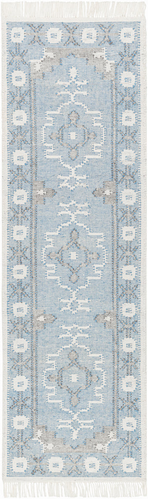 Bursa BUR-2305 2'6" x 8' Runner Handmade Rug BUR2305-268  Light Blue, Cream, Gray, Black Surya