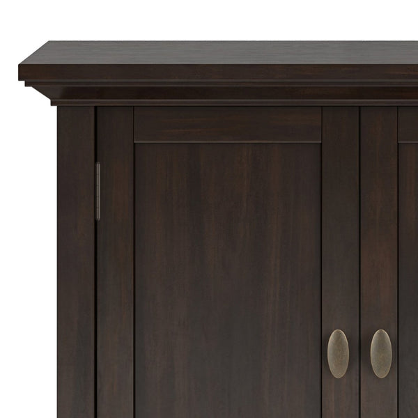 English Elm Redmond Low Storage Cabinet - Handcrafted Solid Wood In Rich Brunette Brown Finish, Elegant Design B136P159525-GIGA