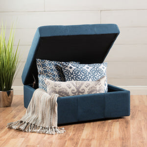 English Elm Larkin Tufted Storage Ottoman with Rolling Casters for Modern Living Rooms 53068.00NBL