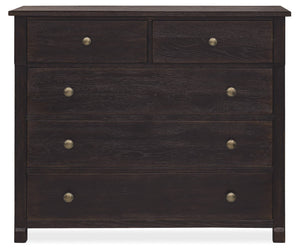 Hooker Furniture Driftwood Buckboard Five-Drawer Chest With Cedar Lined Bottom, Self-Closing Drawers & Knobs Blacks 6820-90011-99
