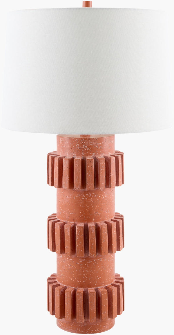 Livabliss Bute Resin Table Lamp with Linen Shade Industrial Rustic Accent for Living Room BUT-003