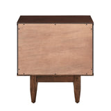 Homelegance By Top-Line Jenna Mid-Century Brown Finish 2-Drawer Nightstand Brown Rubberwood