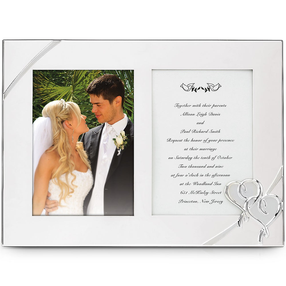 Lenox True Love Double Invitation Frame Metallic, SLVR PLATE METAL 812614