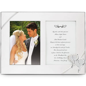 Lenox True Love Double Invitation Frame Metallic, SLVR PLATE METAL 812614