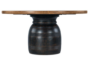Hooker Furniture Big Sky Round Dining Table — 60" Rustic Hickory Top With Urn Pedestal, Distressed Vintage Natural Finish 6700-75203-97