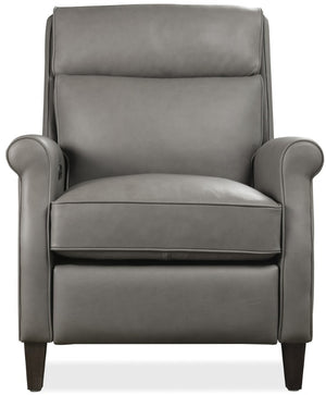 Hooker Furniture Randall Power Recliner In Billows Caramel Leather With Usb, Pop-Up Headrest, Bustle Back Comfort Grey RC820-PH-091