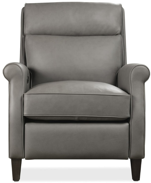 Hooker Furniture Randall Power Recliner In Billows Caramel Leather With Usb, Pop-Up Headrest, Bustle Back Comfort Grey RC820-PH-091