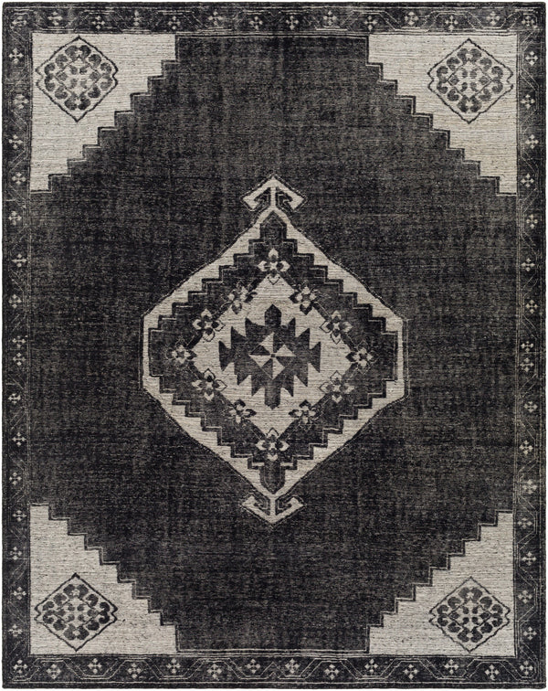 Burnley BUY-2300 8' x 10' Handmade Rug BUY2300-810  Black, Light Beige Surya