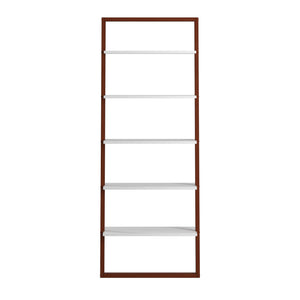 Homelegance By Top-Line Haddon Two-Tone Leaning Ladder Bookcase Brown Wood
