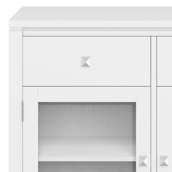 English Elm Cosmopolitan - Contemporary White Sideboard Buffet With Generous Storage & Modern Design Features B136P158549