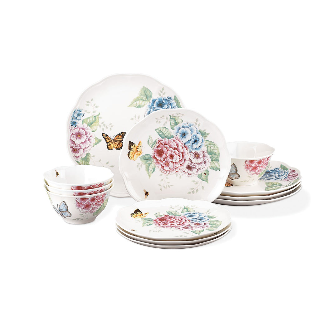 Lenox Butterfly Meadow Hydrangea 12-Piece Set Multi, WHITE PORCELAIN 849407