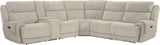 Parker Living Spencer - Tide Pebble 6 Piece Modular Power Reclining Sectional with Power Adjustable Headrests