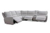 Parker House Parker Living Stellar - Bloke Cotton 6 Piece Modular Power Reclining Sectional with Power Adjustable Headrests Bloke Cotton 96% Polyester, 4% Acrylic (W) MSTR-PACK6A(H)-BLCT