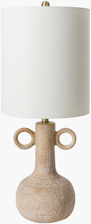 Surya Brava Elegant 32" Ceramic Accent Table Lamp With White Linen Shade For Timeless Home Decor Style Body, Beige,Shade, White,Finial, Metallic ,Brass,Harp, Metallic ,Nickel,Cord, Black Ceramic,Linen,Polyester,Iron Bva-002