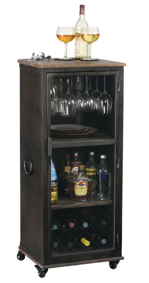 Hekman Furniture 695272 Compact Wine & Bar Cabinet With Wheels, Glass Door, Solid Wood Top & Ample Storage Space  Stir Stick Wine & Bar Cabinet 695272