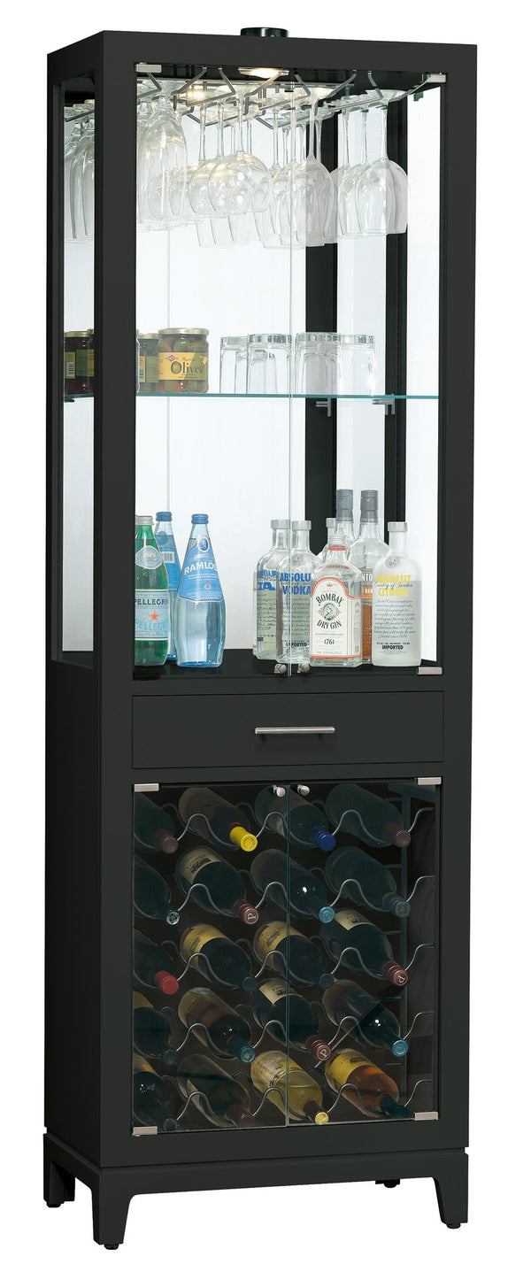 Hekman Furniture 690051 Stylish Wine & Bar Cabinet With Adjustable Glass Shelves, Led Lighting, And Ample Storage Space Gloss Black Samson Iii Wine And Bar Cabinet 690052