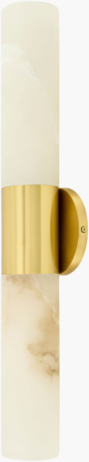 Surya Bravael Art Deco Metal Stone Wall Sconce Vertical Statement Light for Entryway BVL-001