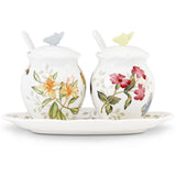 Butterfly Meadow 7-Piece Condiment Set, Dishwasher Safe, White Earthenware