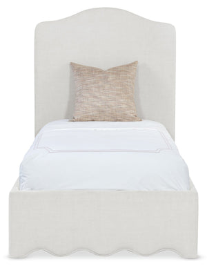 Hooker Furniture Commerce and Market Liv Twin Bed Linen Upholstered Scalloped Base Classic Frame 7228-90833-005-480