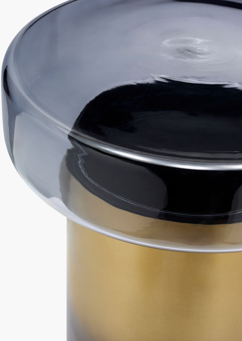 Surya Bolivar Minimalist Modern End Table With Glass Top & Industrial Metal Base - Stylish Home Decor Upgrade! Top, Blue,Base, Metallic ,Gold Glass,Iron Bvr001-221616