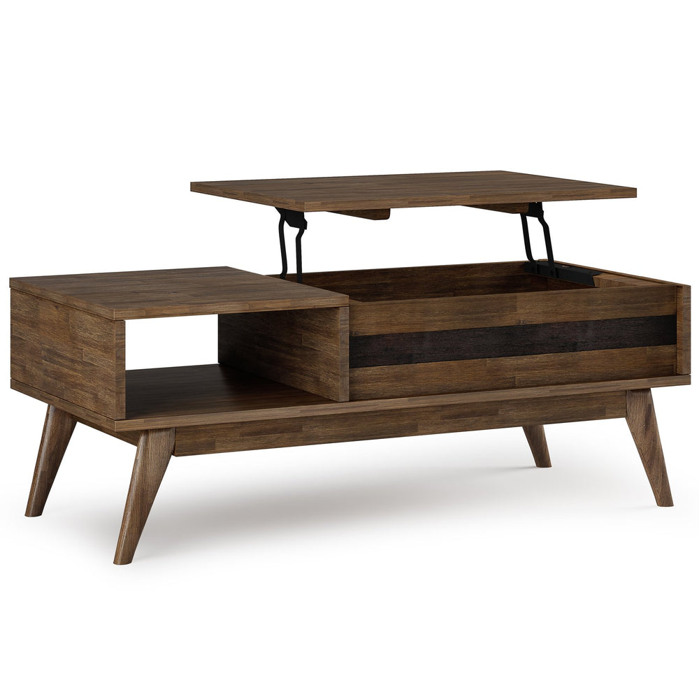 English Elm Clarkson Lift Top Coffee Table - Handcrafted Acacia Wood In Rustic Aged Brown For Stylish Storage Solutions B136P158775